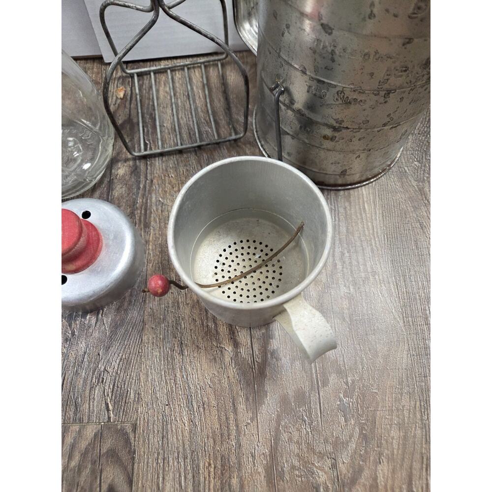 Vintage Antique Primitive Kitchen Accessories Decor Lot Wheaton Jar Bromwells - Picture 6 of 9